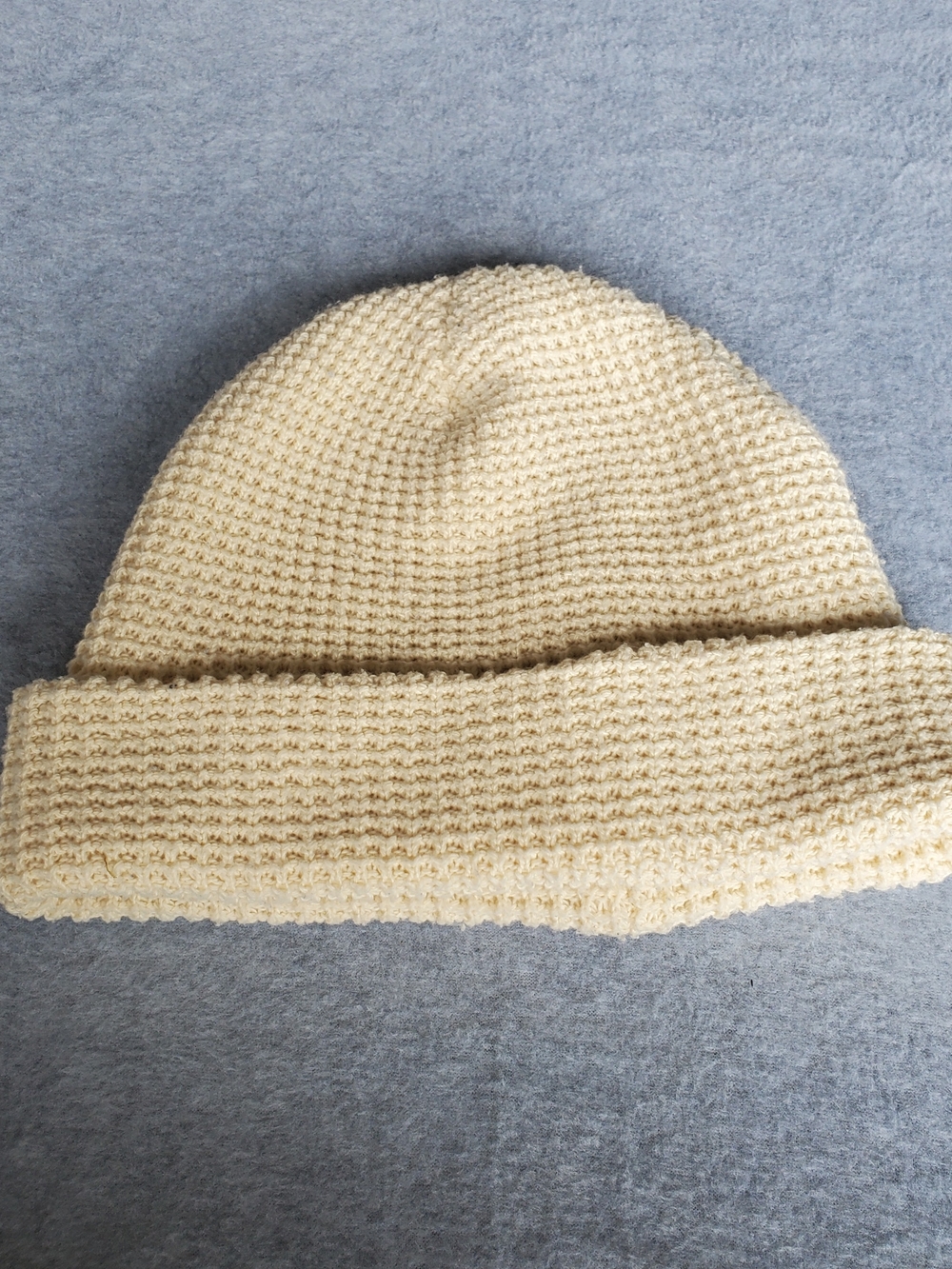 Cream Knit Beanie Hat - Men's Winter Accessory